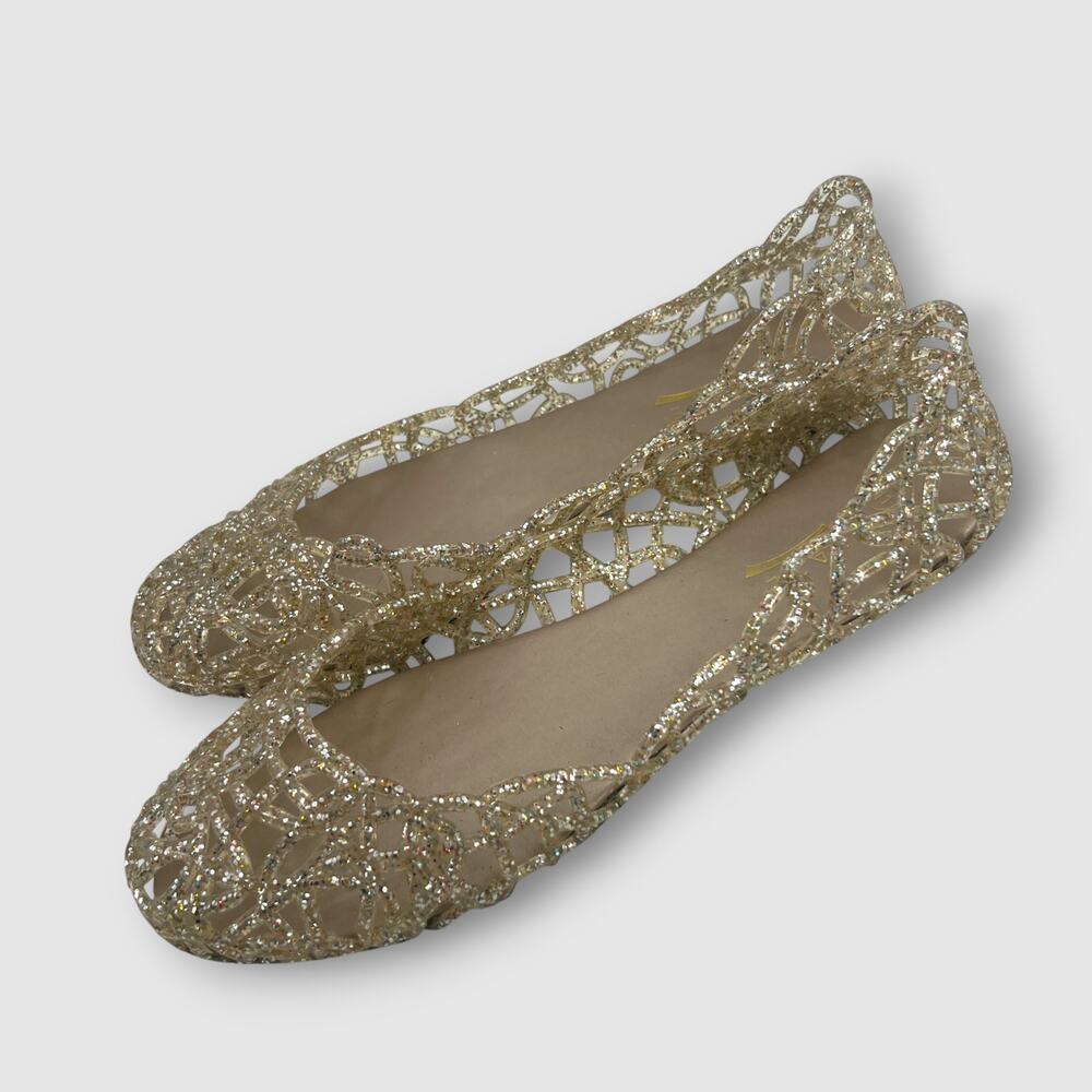 Glaze Gold Glitter Jelly Ballet Flats Women’s Size 11 - Picture 2 of 7